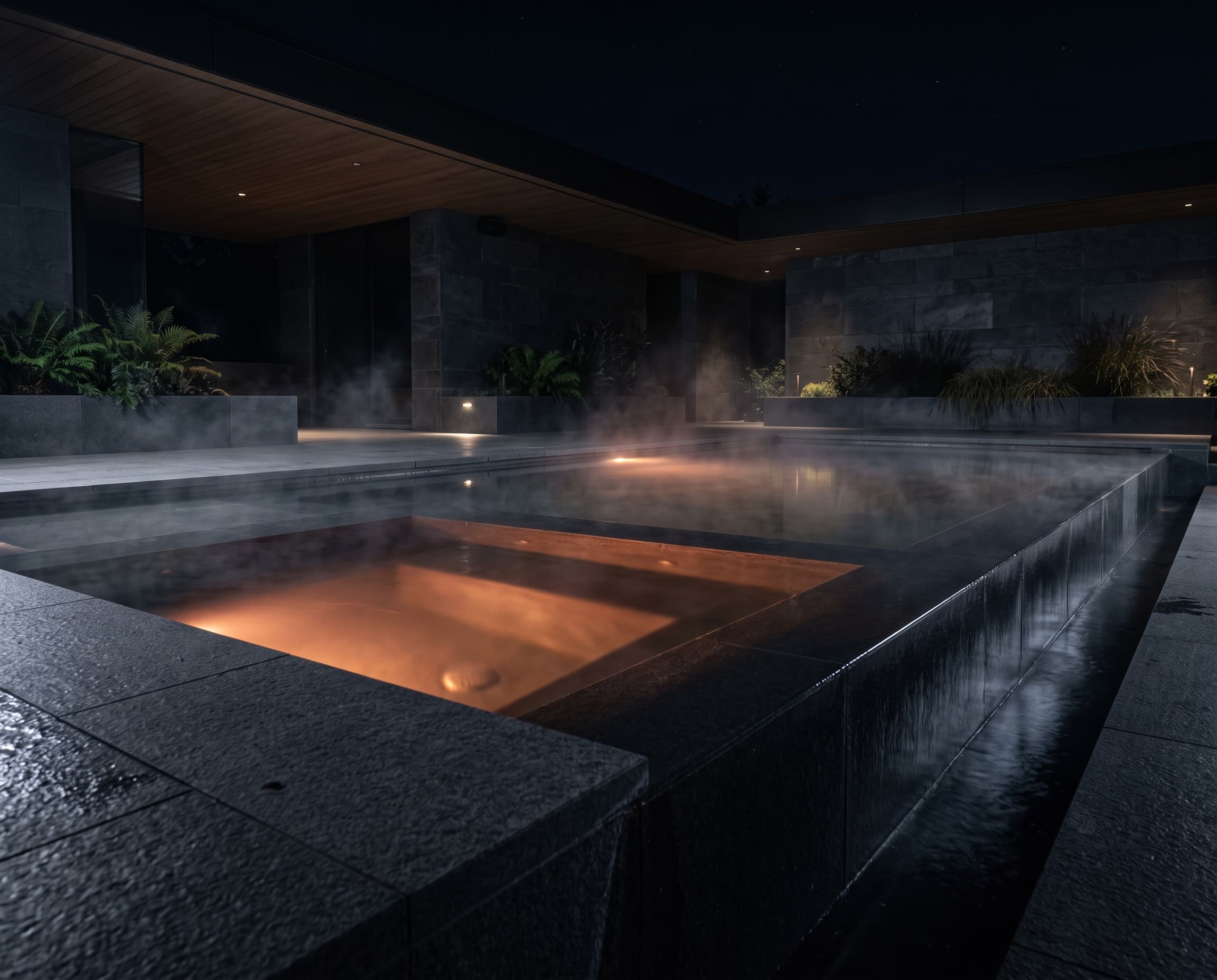 Bassin à débordement spa — Contern