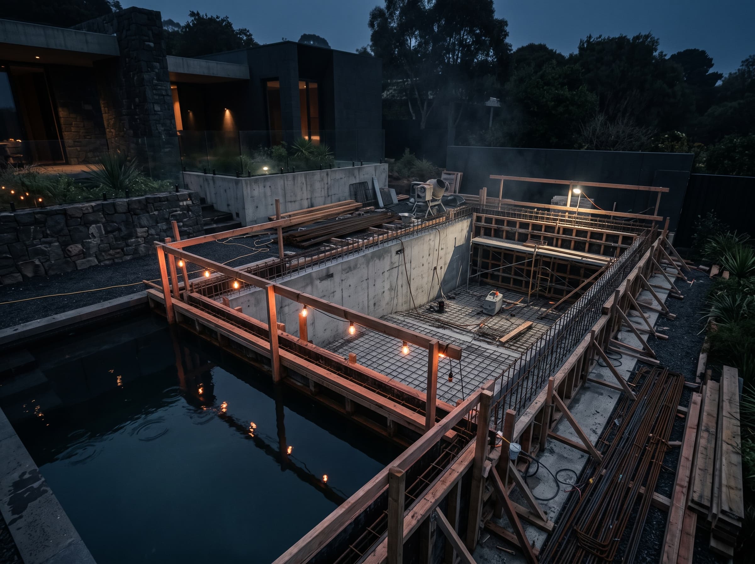 Construction de piscine en béton